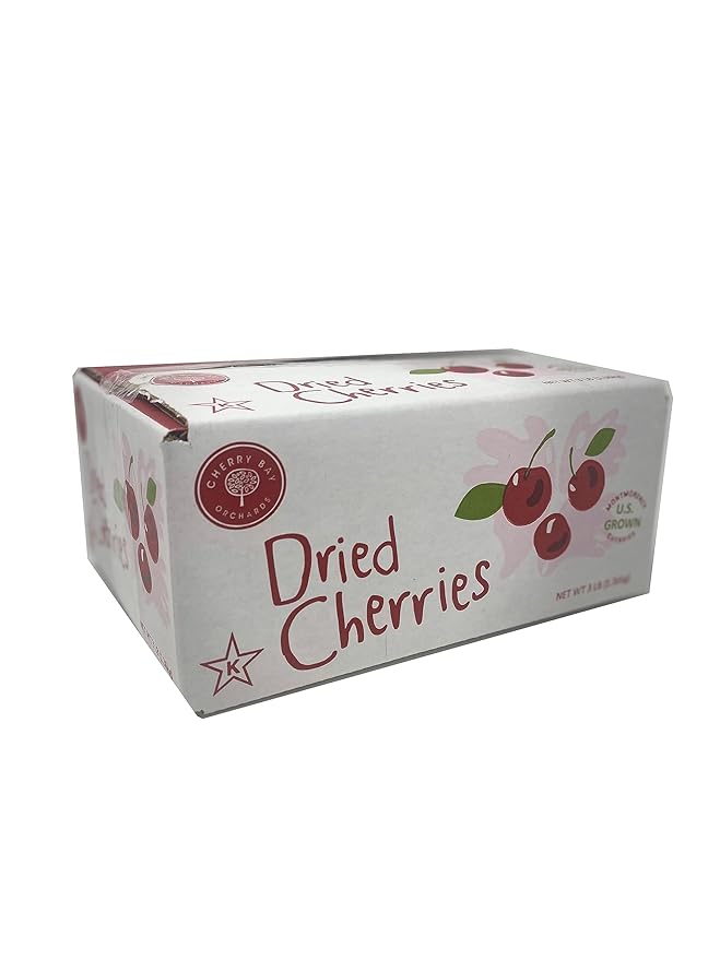 Cherry Bay Orchards Dried Bulk Cherries (3 lb box): Tart Montmorency Cherries-Domestic Natural Kosher Gluten-Free and GMO Free - No Additives - Great Snack Full of Antioxidants