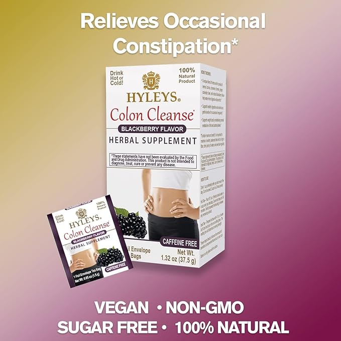 Hyleys Colon Cleanse Tea Variety Pack – Cranberry Blackberry Acai Berry and Goji Berry Flavors – 100 Tea Bags