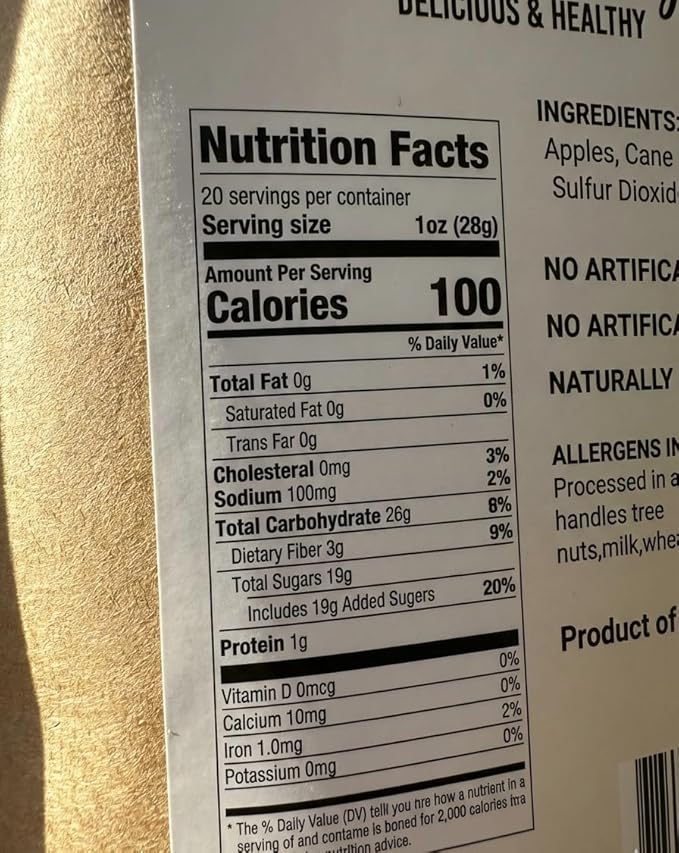 Taste Valley Dried Apple Chunks 20 oz Resealable Bag | Soft &amp Chewy Dehydrated Apples | Gluten Free | No Artificial Colors or Flavors | Kids Lunchbox Snack &amp Pantry Fruit for Trail Mix Oatme