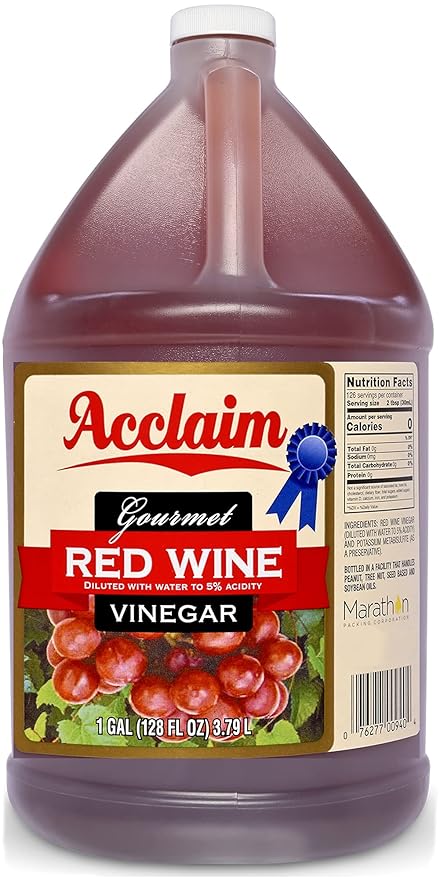 Acclaim Gourmet Red Wine Vinegar 128 Ounces (1 Gallon) - 5% Acidity