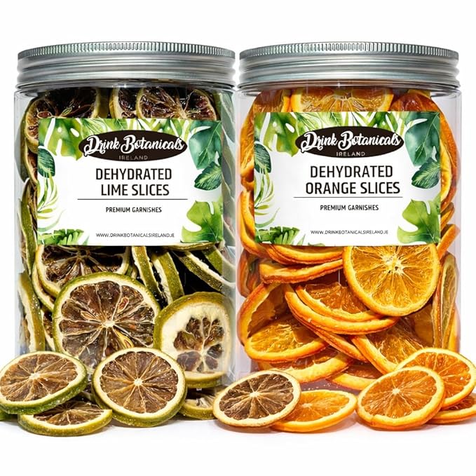 Dried Orange Slices (150G) &amp Dried Lime Slices (140G) Bundle Pack 100% Natural No Added Sugars | Cocktails Wreath Making Tea Cakes Garnish Decoration