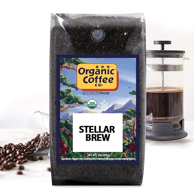 THE ORGANIC COFFEE CO. Whole Bean Stellar Brew 32 Ounce