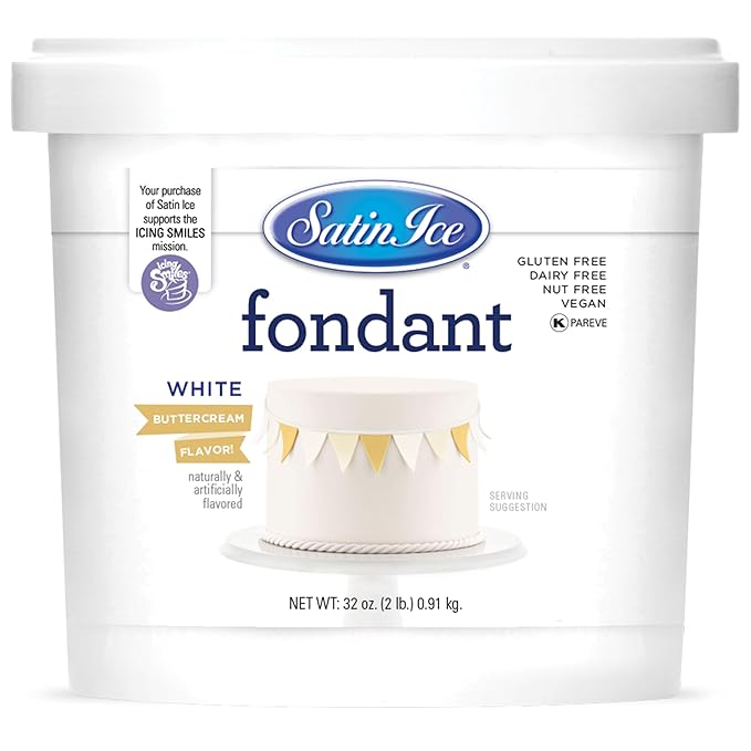 Satin Ice Fondant for Cake Decorating White Buttercream (2 Pound)