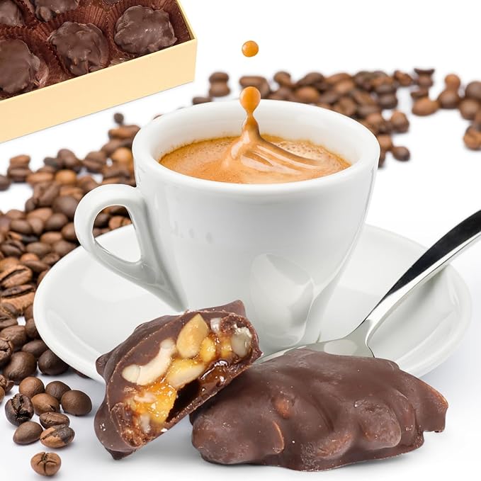 Milk Chocolate Caramel Pecan Nut Clusters Gift Box - by It's Delish | 12 OZ Premium Milk Chocolate Covered Nuts with Carmel Cluster | Christmas Gifts Box of Chocolates Candy Nut Turtles with Pecans –