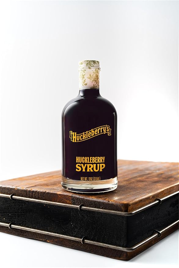 Huckleberry Syrup - Premium Breakfast made with real wild huckleberries &amp blueberries - Perfect Holiday Gift for Foodies Chefs &amp Breakfast Lovers