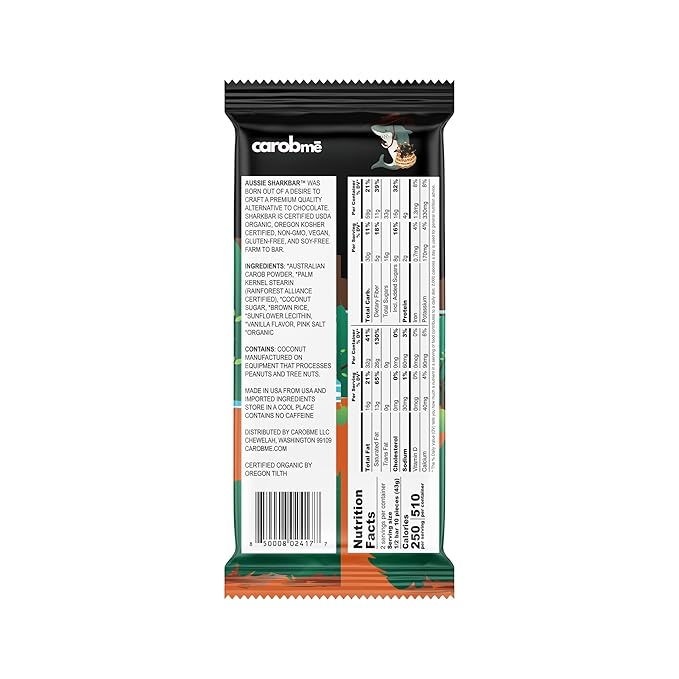 CAROBME ORGANIC KOALA KRUNCH CAROB BAR | Vegan Soy Free Gluten-Free | Caffeine Free Substitute for Chocolate Candy and chocolate bars