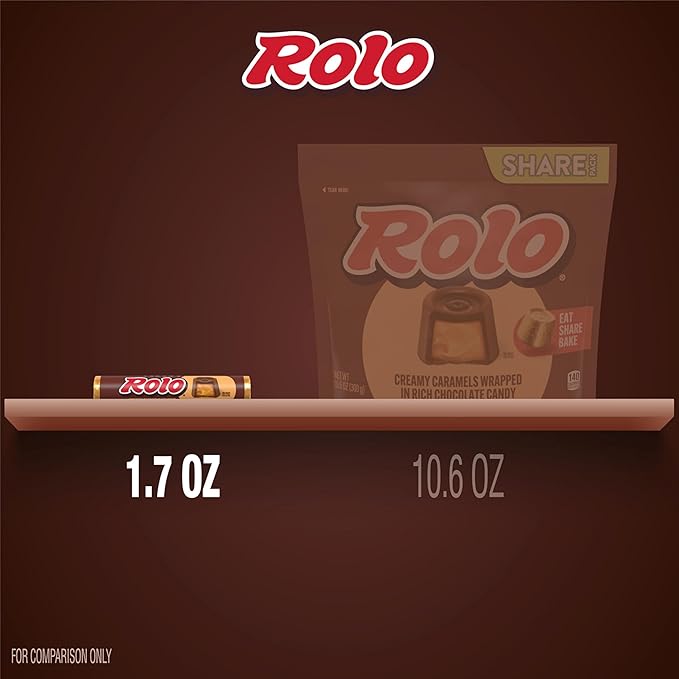 ROLO Rich Chocolate Caramels Candy Rolls 1.7 oz (18 Count)