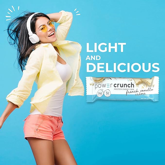 Power Crunch Whey Protein Bars High Protein Snacks with Delicious Taste Variety Pack French Vanilla &amp Chocolate Mint 1.4 Ounce (24 Count)