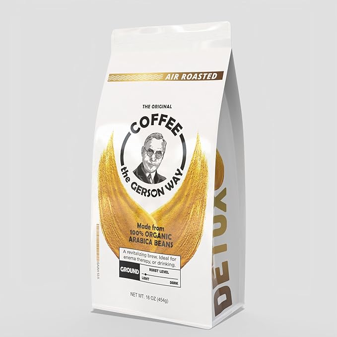 Coffee The Gerson Way - Ground Air Roasted Detox Enema Drinkable (16 oz LIGHT ROAST)
