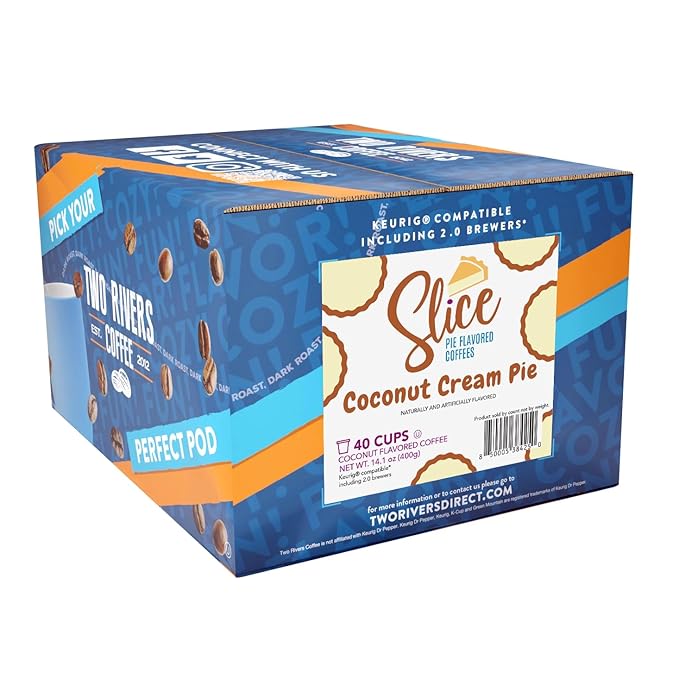 Slice Coffee Flavored Coffee Pie for Keurig K Cup Brewers Coconut Cream 40 Count (Pack of 1)