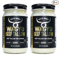 Wagyu Beef Tallow for Cooking (14 oz - Pack of 2)— US-Made 100% Pure Wagyu Tallow Rich Umami Flavor — Premium Beef Tallow for Frying Searing Baking (S.P ~400°F) — Keto Paleo Carnivore Friendly