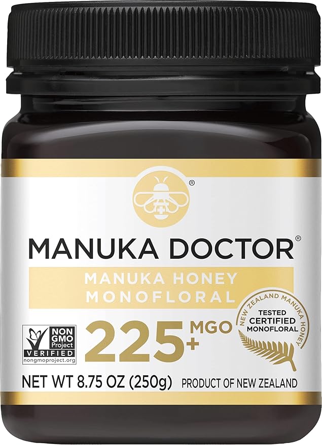 Manuka Doctor - MGO 225+ Manuka Honey Monofloral 100% Pure New Zealand Honey. Certified. Guaranteed. Raw. Non-GMO (8.75 oz)