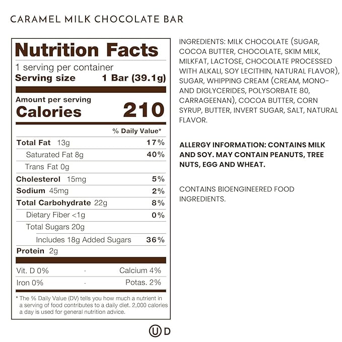 Ethel M Chocolates Premium Milk Chocolate Caramel Filled Bars Individually Wrapped Chocolate Candy Bars for Gifting Holidays &amp Everyday Indulgence (8 Pieces)
