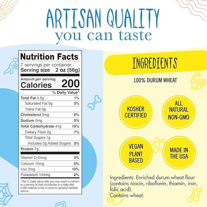 Pastabilities Fun Shaped Pasta for Kids - Star of David Shaped - Kosher Star Holiday Theme Non-GMO Natural Wheat Pasta All-Natural Kosher Certified Made in the USA (4 Pack 14 Oz)