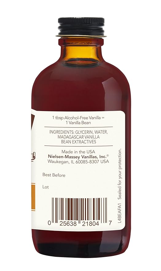Nielsen-Massey Alcohol-Free Madagascar Vanilla for Baking and Cooking 4 FL OZ
