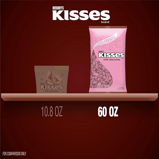 HERSHEY'S KISSES Milk Chocolate Candy Bulk Bag 60 oz