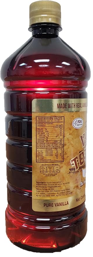 Mexican Vanilla Totonac’s Bottle - Pure Imported Vanilla Extract (Ambar/Clear: 1 Liter / 33.2 Fl Oz (Pack of 1))