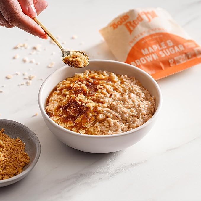 Bob's Red Mill Instant Oatmeal Maple Brown Sugar 24 Packets Total (1 Box/6 per Box) Non-GMO Gluten Free Whole Grain
