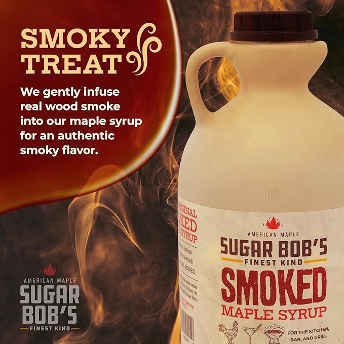 Sugar Bob's Finest Kind - Smoked Maple Syrup - Glaze Marinade Cocktail Mixer 32 fl oz - Made in Vermont