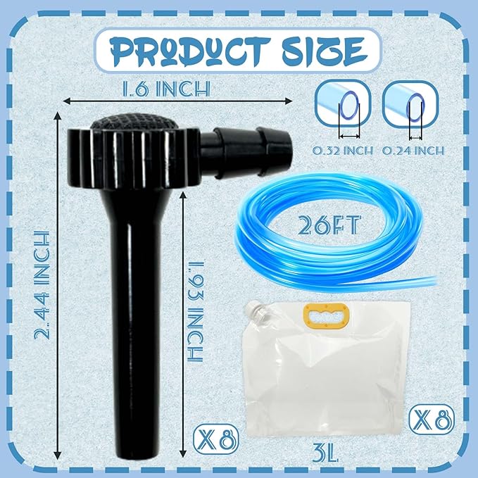COZYDIG 26FT Maple Syrup Tapping KitMaple Tree Tapping kit Include 8Pcs Taps8Pcs Sap Collection Bags for Experts Beginners Maple Birch Syrup Collection Supplies