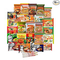 HCG Thai Ramen Noodles Variety Pack with Mama Soup and Wai Wai Quick Instant Noodle Pack of 15 with chopsticks 18 Piece Set