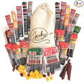 Jerky.com XXL Beef Jerky &amp Meat Sticks Variety Pack | 52 Piece Gift Basket with Beef Sticks Pork Turkey Ham &amp Cheese | Over 2 lbs of High Protein Meat Snacks Jerky Gifts | Easter Gifts for