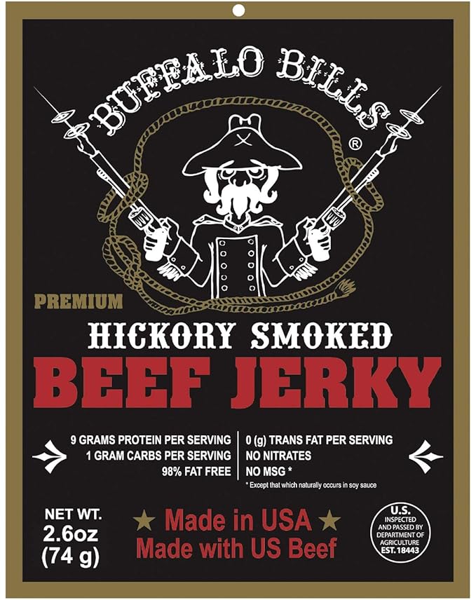 Buffalo Bills 2.6oz Premium Hickory Beef Jerky 3-Pack (hickory smoked jerky made from top round)