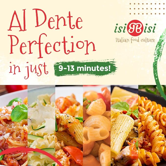 isiBisi Gluten Free Pasta Sampler 8-Pack - Penne Spaghetti Rigatoni Elbow Baby Mafalda Spirali Noodles - Non GMO Vegan Made in Italy