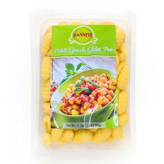 Sanniti Italian Gluten Free Potato Gnocchi 17.5 oz (500 g) (Pack of 4)