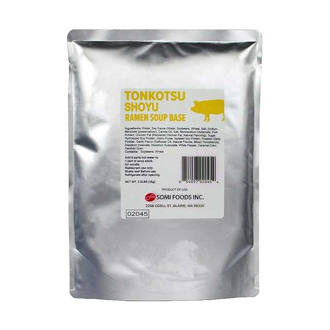 Japanese Tonkotsu Shoyu Ramen Soup Stock Base - 2.2 lbs (1 kg) - for Ramen Broth Fried Rice Stir Fry Professional Grade Umami Stock