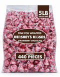 Hrshy's Kissis Chocolate Candy Filled With Strawberry Flavored Creme (Approx. 440 Pieces) | Limited Edition Bulk Candy | Ideal for Parties Events Stocking Stuffers Holidays &amp Any Ocassion (5 P