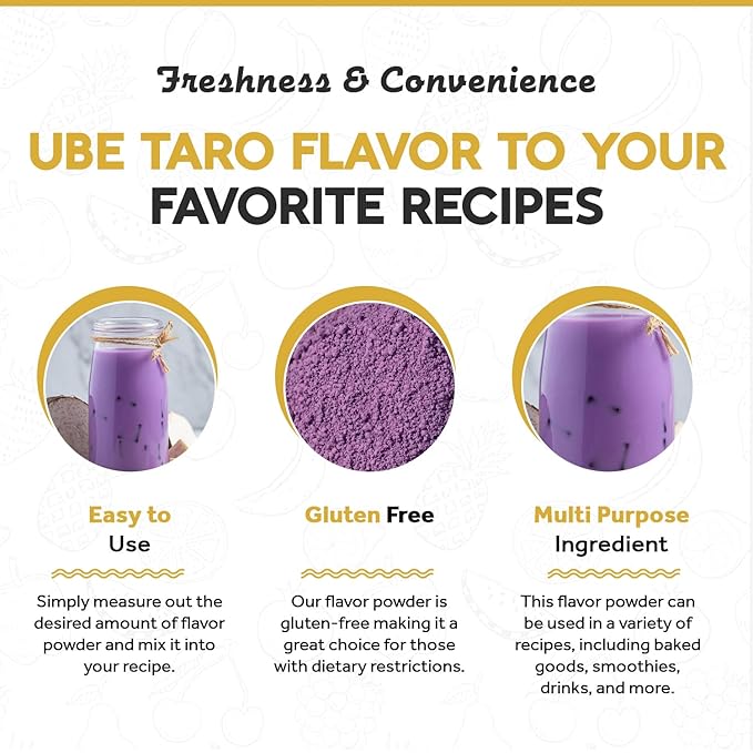 Fanale Premium Ube Taro Bubble Tea Flavoring Powder | Purple Sweet Potato Powder | Perfect for Baking Smoothies Desserts and Drinks | Instant Flavoring Powder for Boba Milk Tea - 2 Pounds (Pack of 1