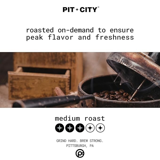 Pit City East End Single Origin Peru Decaf Medium Roast Swiss Water Process Whole Bean Coffee 12oz Bag - Smooth Chocolate Lemon and Herbal Notes - Premium Small Batch Roasted - Pittsburgh