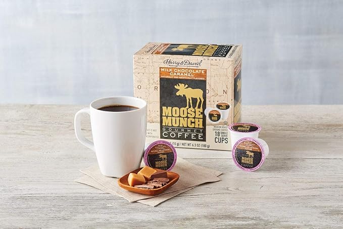 Harry &amp David Moose Munch Coffee in Single Serve Cups for use with all Keurig K-Cups Brewers 36 Count (Milk Chocolate Caramel)