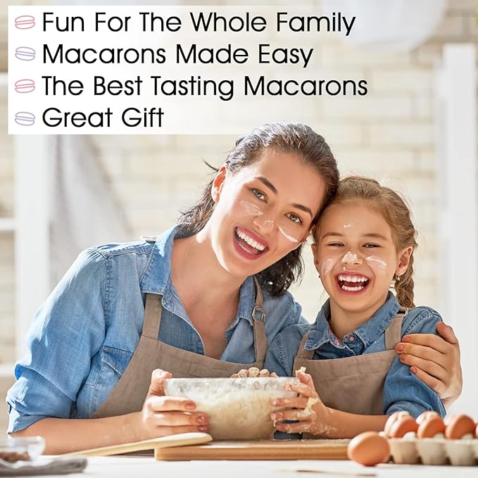 Macalicious Macaron Baking Mix - DIY Bake Your Own French Macarons Kit –Includes All Dry Ingredients Pastry Bags with Piping Tip Template and Detailed Instructions - Great activity for Kids &amp A
