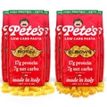 Pete's Pasta 6 Pack Low Carb Pasta - 3 Pack Elbow + 3 Pack Rotini Protein Pasta - Authentic Italian Keto Pasta Noodles - Imported from Italy