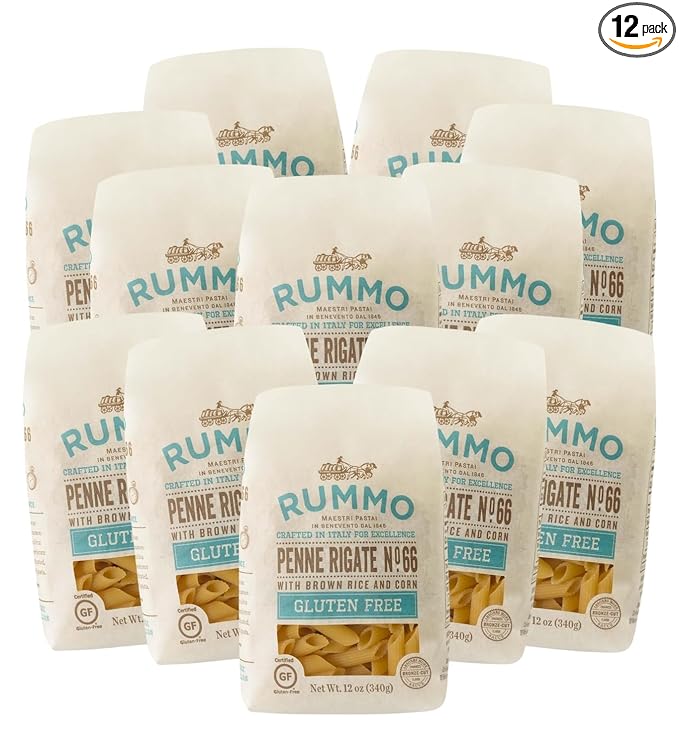 Penne Rigate – 12 OZ (Pack of 12) – Corn &amp Rice Pasta for Family Dinners &amp Baked Pasta Dishes – Traditional Italian Style – Classic Cut – Dry Pantry Pack