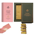Angel Hair &amp Dubai Chocolate Gift Box – Kunafa Pistachio 200g + Chocolate Cotton Candy Bar 170g – Luxury Assorted Sweets with Strawberry &amp Pistachio – Holiday Birthday Celebration Treat (1-P