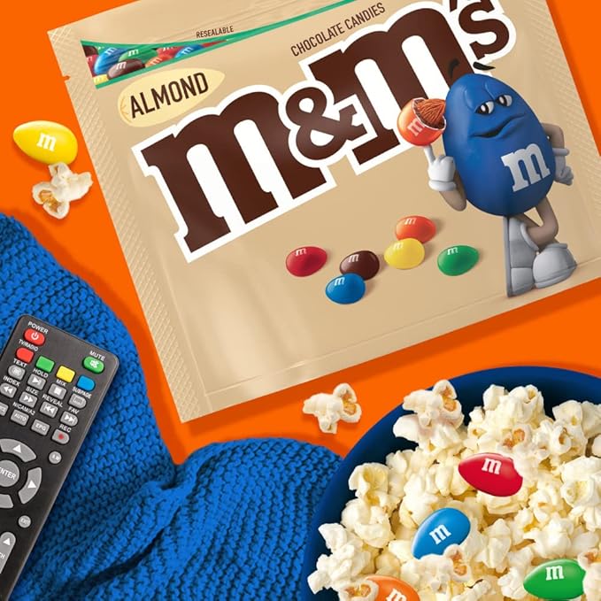 M&ampM’S Almond Milk Chocolate Candy Sharing Size 8.6 Ounce Chocolate Candy Bulk Pack of 8