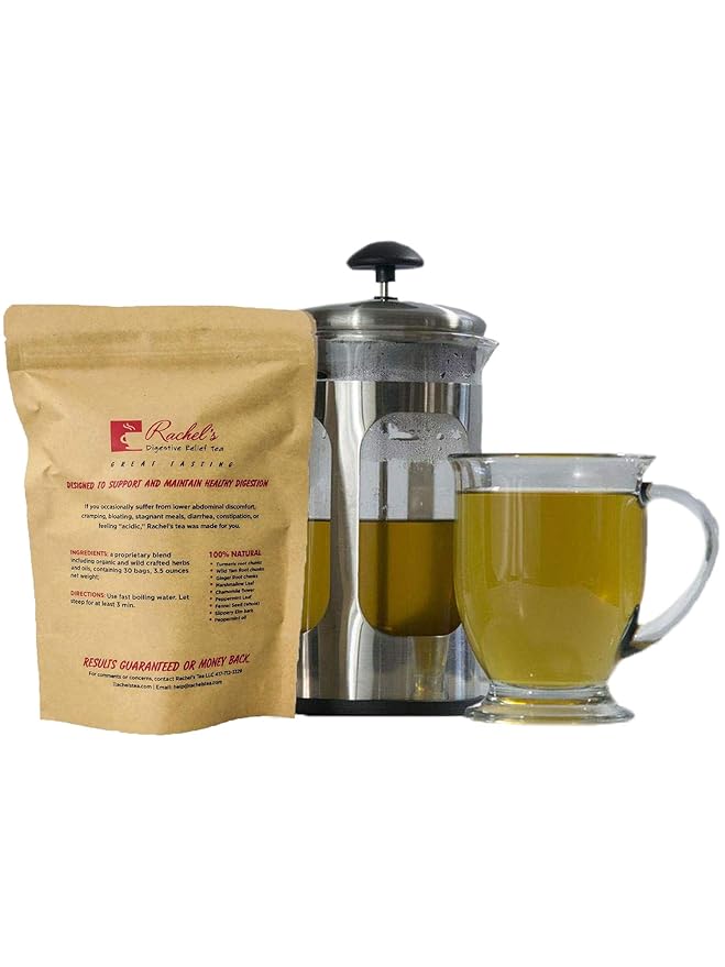 Rachel's Tea: Turmeric Wild Yam Ginger Marshmallow Chamomile Peppermint Fennel Slippery Elm: 30 bags 60 cups