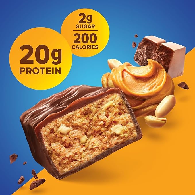 Pure Protean Bar Chocolate Peanut Butter 20g Protein Gluten Free (2 Pack 8 Count)