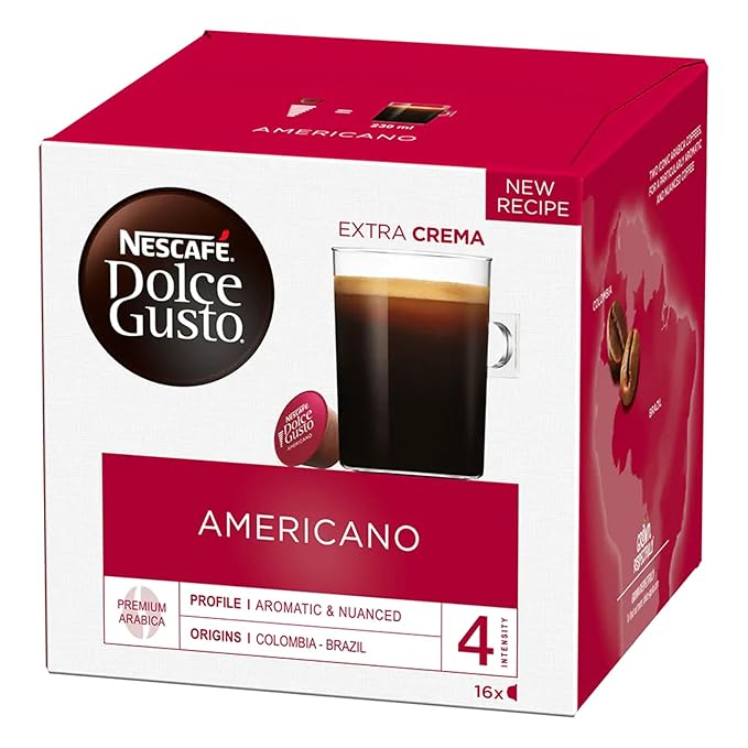 Nescafe Dolce Gusto Coffee Pods Americano 16 capsules Pack of 3