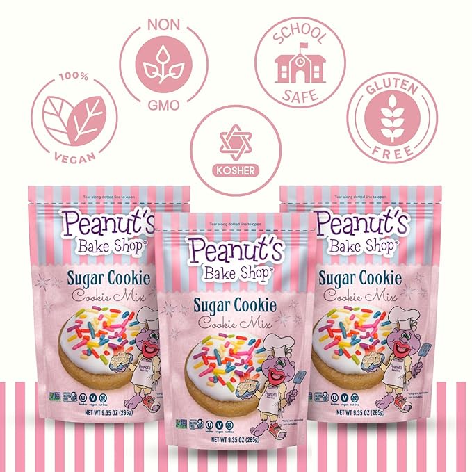 Peanut's Bake Shop - Vegan and Gluten-Free Cookie Mix | Non-GMO Kosher Cookie Mixes for Decadent Treats (Sugar Cookie - 3 Pack)