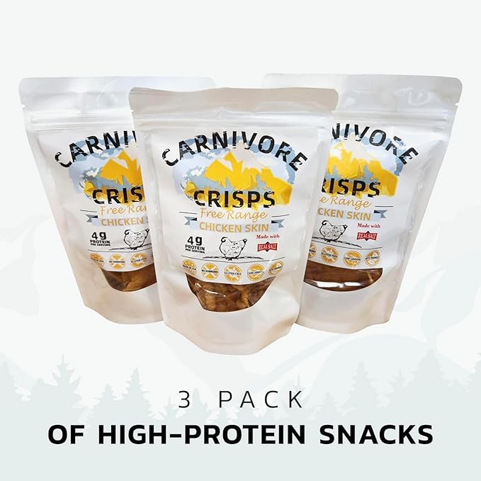 Carnivore Crisps Chicken Skin Mary’s Chicken skins High Protein Keto &amp Carnivore Diet Approved Gluten-Free No Hormones 1.5 oz (Pack of 3)