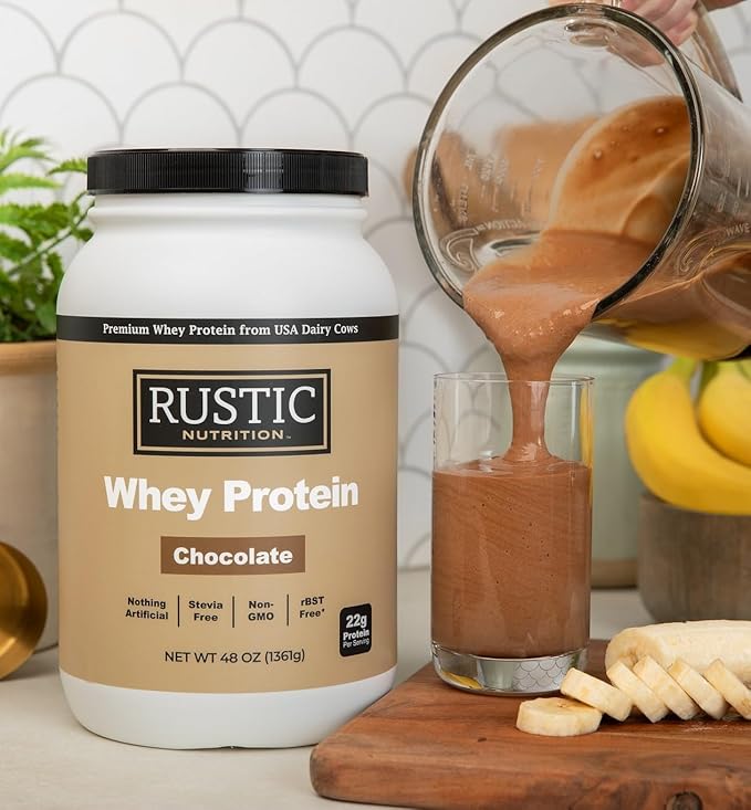 Premium Whey Protein Powder Sweetened with Coconut Sugar USA-Sourced No RBST/RBGH No Stevia or Sucralose Instantized Non-GMO Soy &amp Gluten Free (Chocolate 48 Oz)