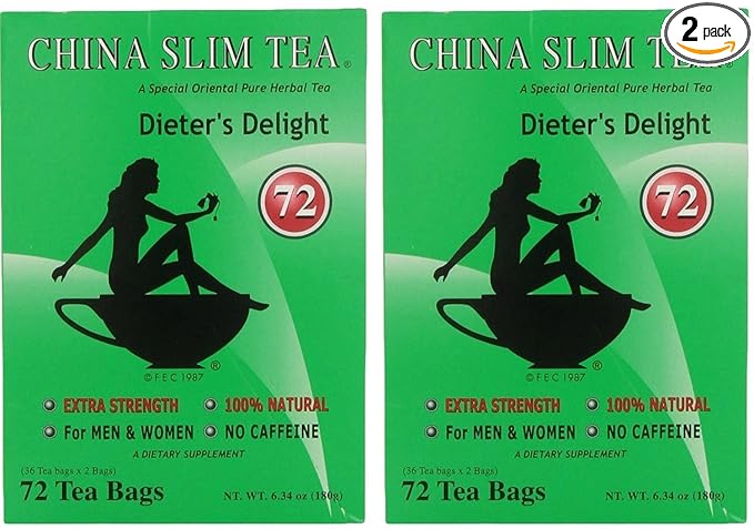 China Slim Dieter's Tea Delight Large 72-Count (Pack of 2 144 tea bags total)