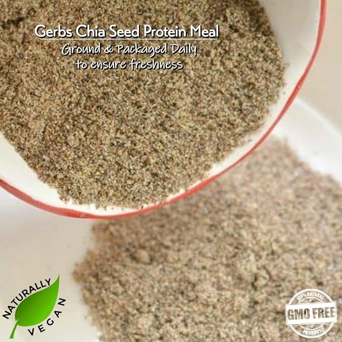 Ground Raw Chia Seed Meal by Gerbs - 4 LBS - Top 11 Food Allergen Free &amp Non GMO - Vegan &amp Kosher – Premium Full Oil Content Chia Protein Powder