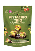 Pistachio Trio Squares Chocolate Covered California Pistachios Almonds Premium Cashews Dark Chocolate 14ozResealable1-pack