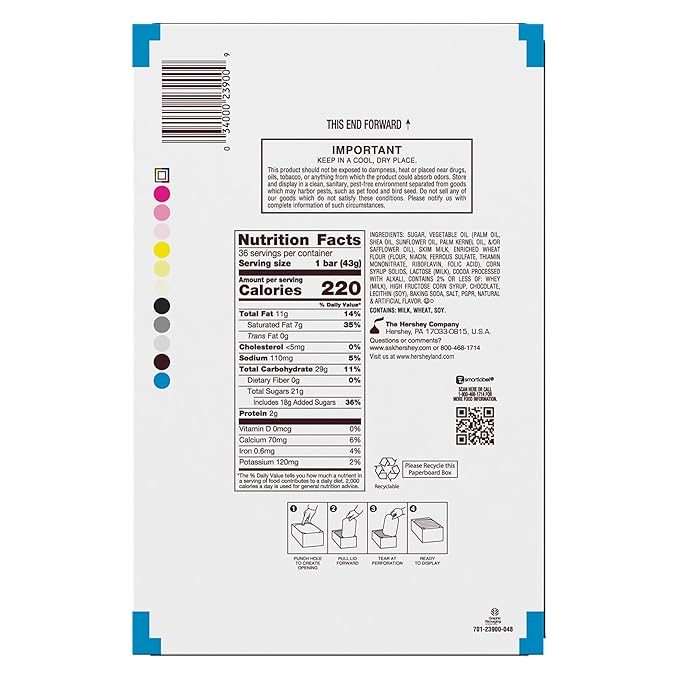 HERSHEY'S Cookies 'n' Creme Candy Bars 1.55 oz (36 Count)