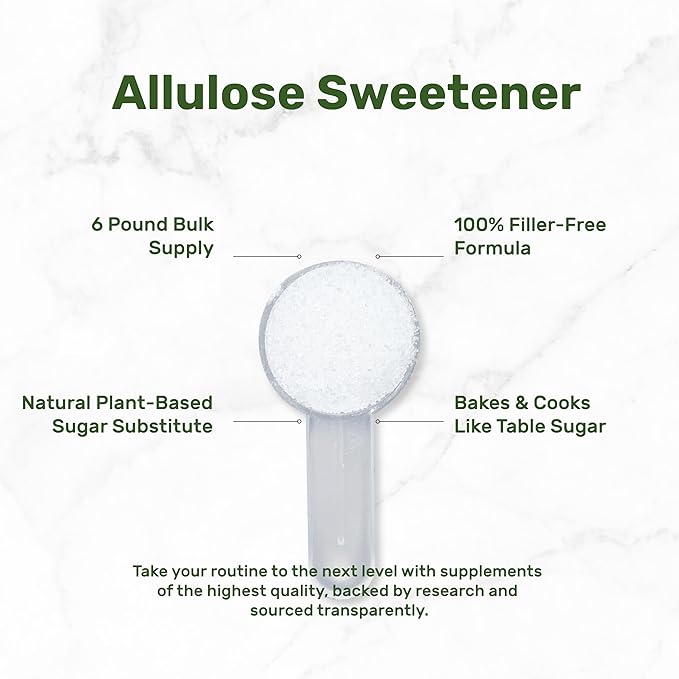Allulose Sweetener 6 Pounds – Natural Sugar Substitutes No Aftertaste – Keto Friendly Vegan Zero Net Carb Zero Calorie – Great for Cooking &amp Baking